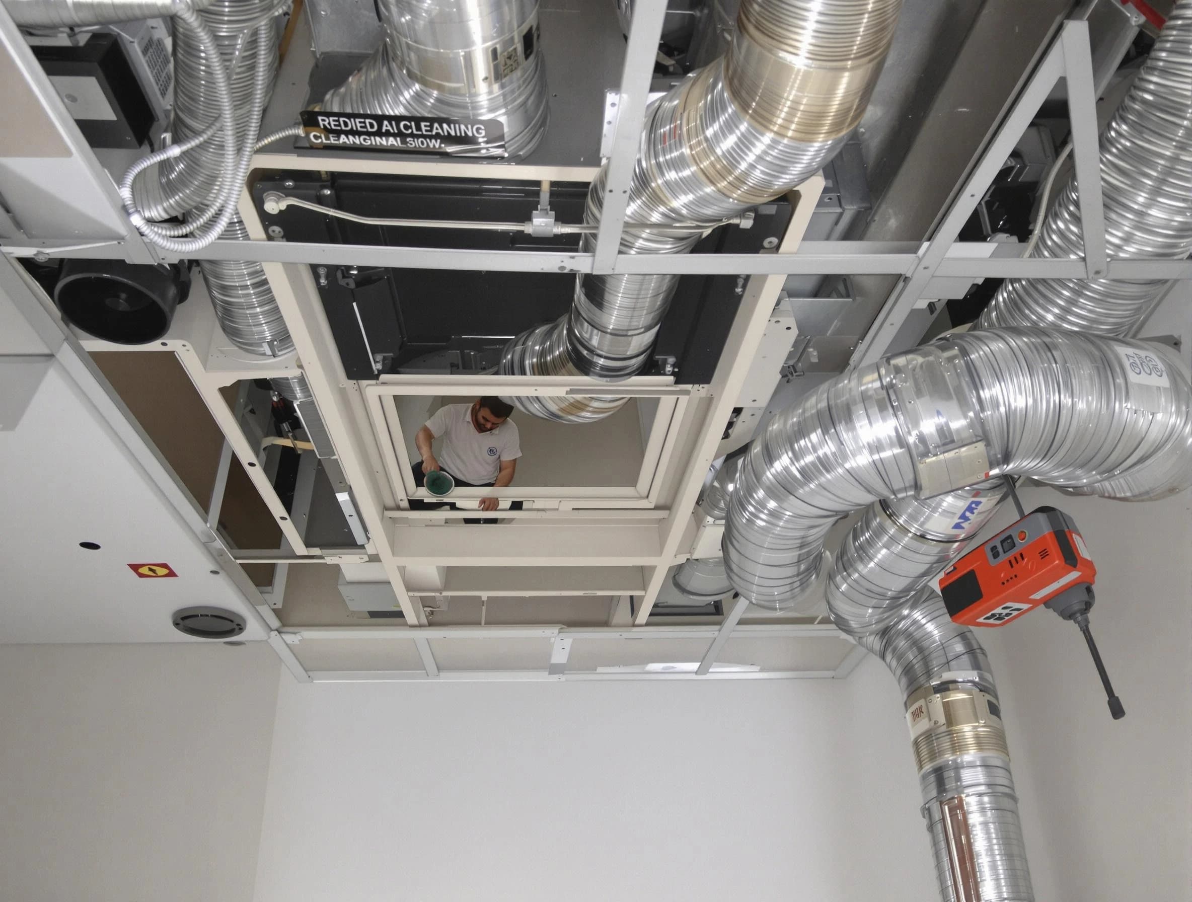 Malden Air Duct Cleaning technician performing detailed central duct system cleaning in Malden