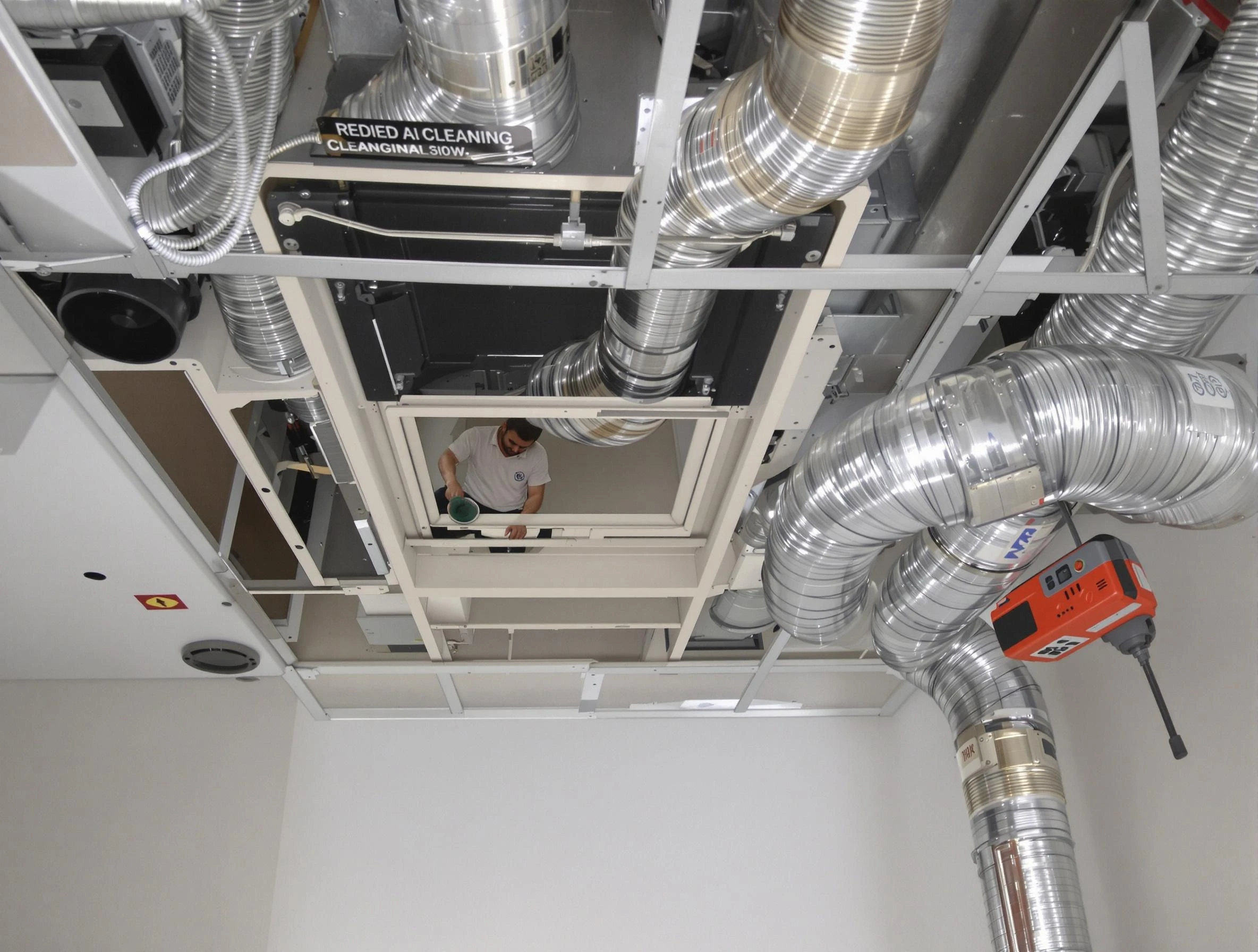 Malden Air Duct Cleaning technician performing detailed central duct system cleaning in Malden